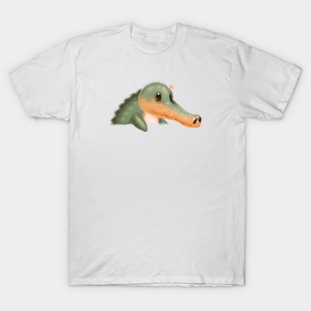 Cute Alligator Drawing T-Shirt by Play Zoo